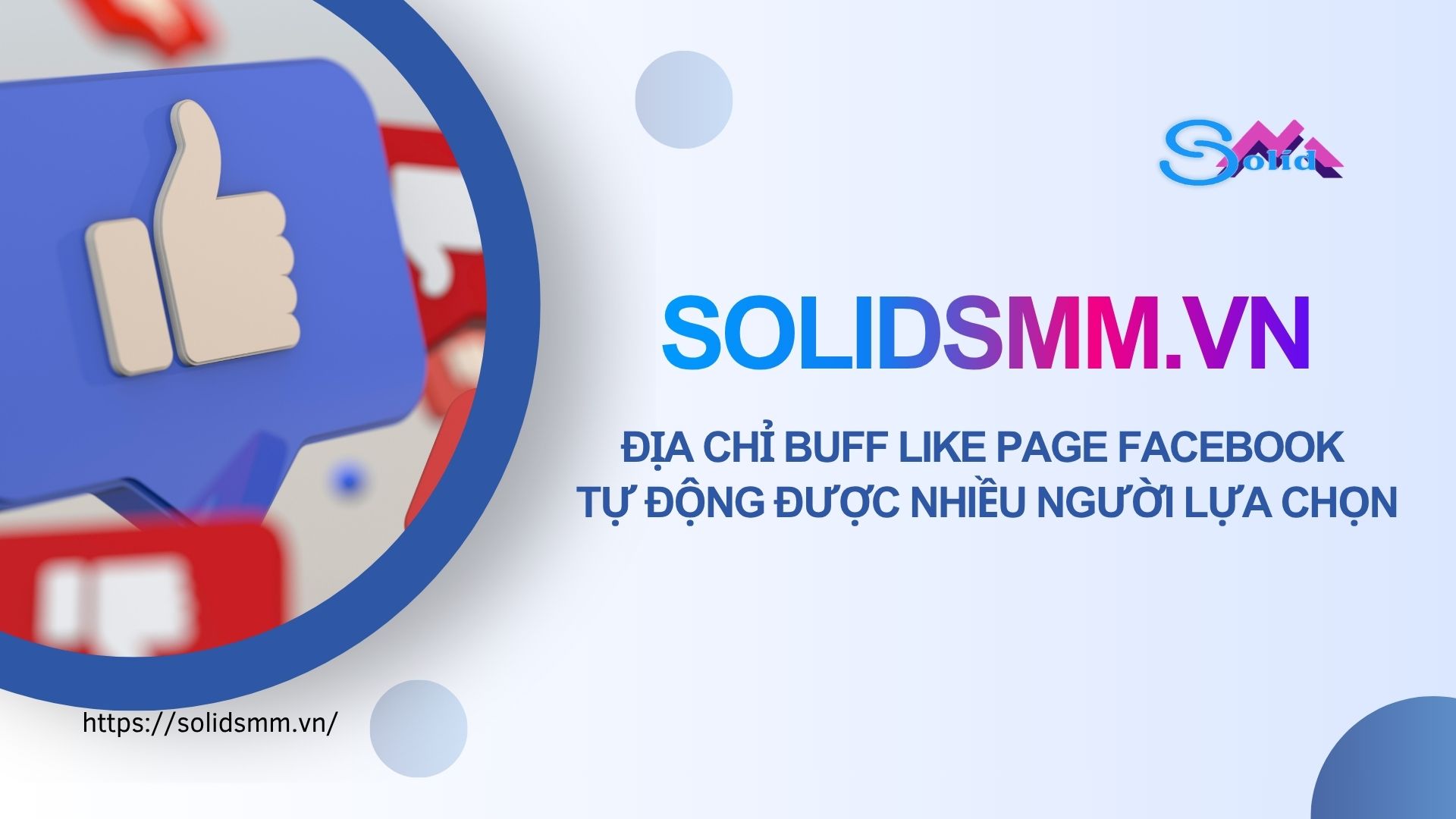 SolidSMM.vn là địa chỉ buff like page facebook tự động được nhiều người lựa chọn